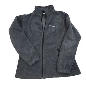 Columbia Fleece Jacket Mens L Grey Long Sleeve Full Zip Outdoor Pockets